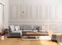 Atelier Del Sofa Sofá Esquinero Izquierdo con Puf - Gris Claro